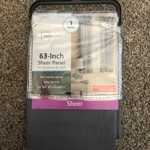 Mainstays Accents 63inch Grey Flannel Sheer Curtain Panel Poshmark